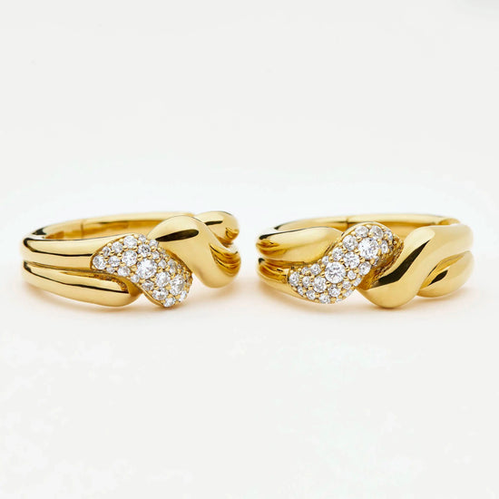 Molten Snow Twisted Small Hoop Earrings | 18ct Gold Plated/Cubic Zirconia Earrings Missoma 