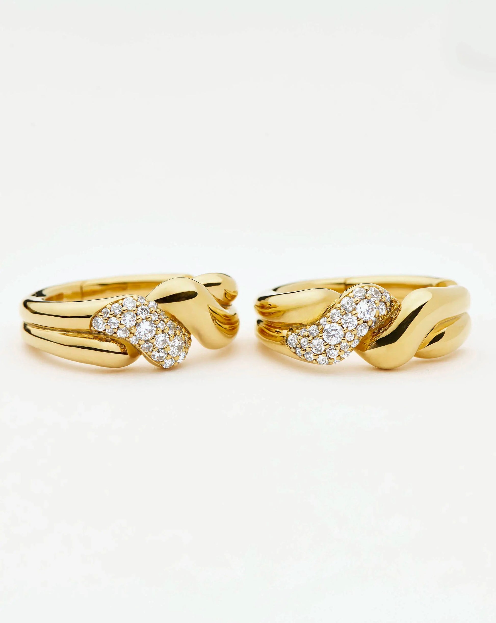 Molten Snow Twisted Small Hoop Earrings | 18ct Gold Plated/Cubic Zirconia Earrings Missoma 