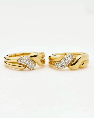 Molten Snow Twisted Small Hoop Earrings | 18ct Gold Plated/Cubic Zirconia Earrings Missoma 