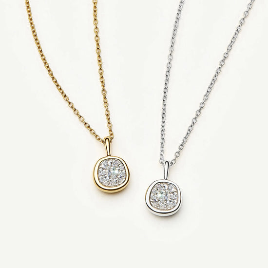 Molten Soft Square Pavé Pendant Necklace | 18ct Gold Plated/Cubic Zirconia Necklaces Missoma 