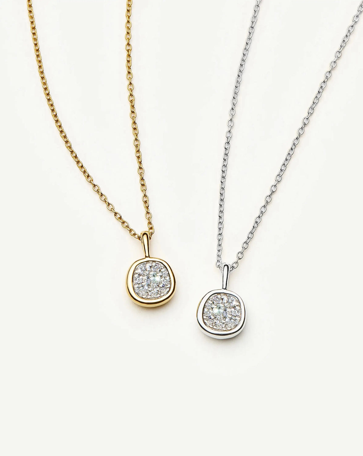 Molten Soft Square Pavé Pendant Necklace | 18ct Gold Plated/Cubic Zirconia Necklaces Missoma 