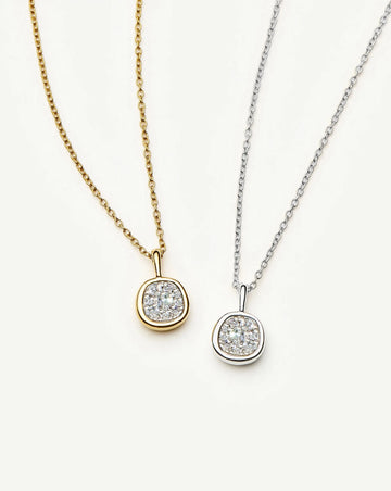 Molten Soft Square Pavé Pendant Necklace | 18ct Gold Plated/Cubic Zirconia Necklaces Missoma 