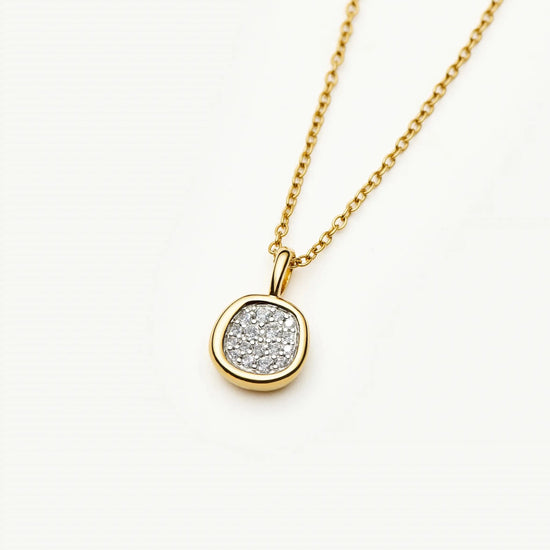Molten Soft Square Pavé Pendant Necklace | 18ct Gold Plated/Cubic Zirconia Necklaces Missoma 