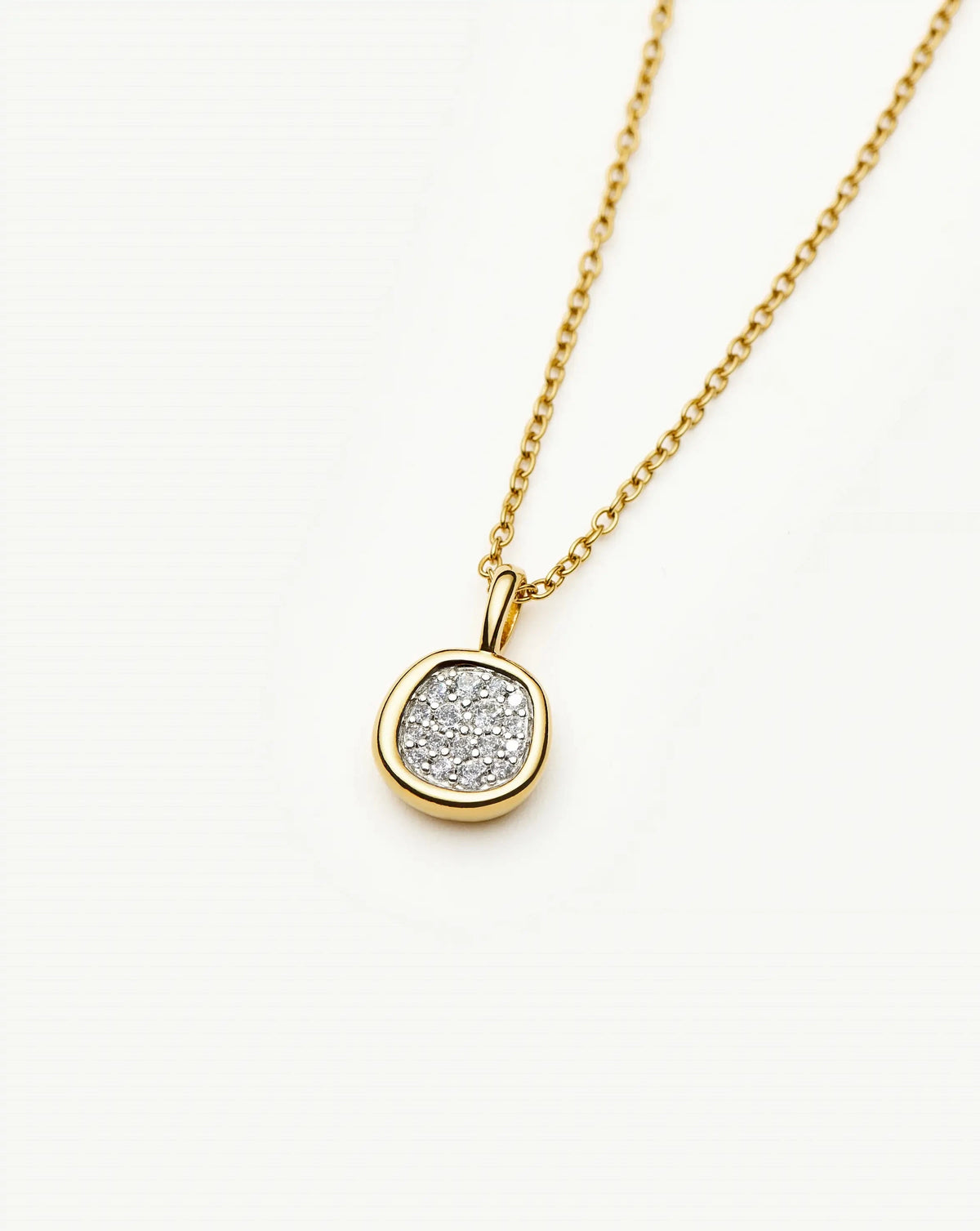 Molten Soft Square Pavé Pendant Necklace | 18ct Gold Plated/Cubic Zirconia Necklaces Missoma 