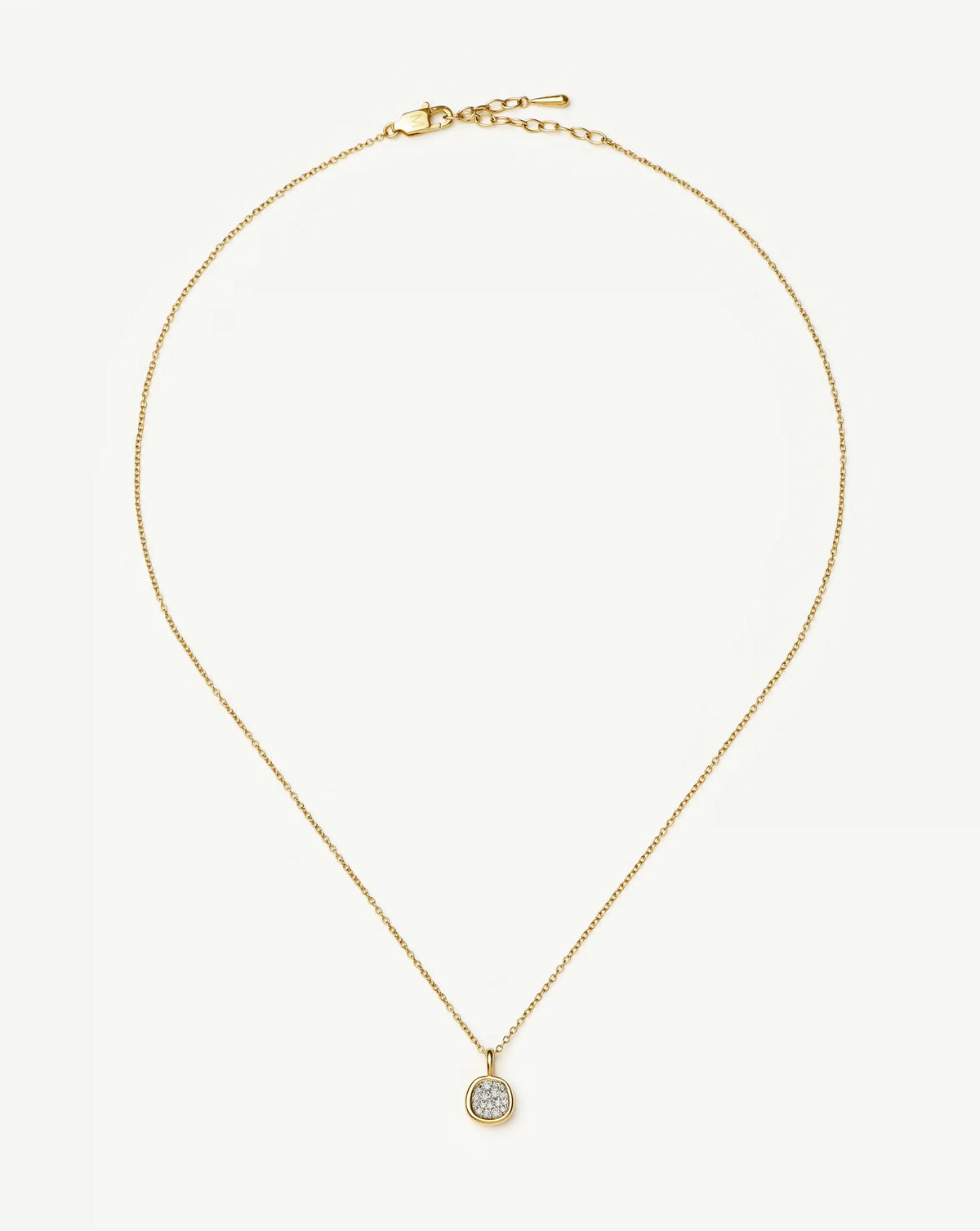 Molten Soft Square Pavé Pendant Necklace | 18ct Gold Plated/Cubic Zirconia Necklaces Missoma 
