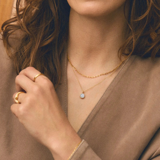 Molten Soft Square Pavé Pendant Necklace | 18ct Gold Plated/Cubic Zirconia Necklaces Missoma 