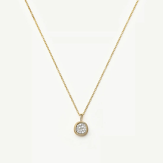 Molten Soft Square Pavé Pendant Necklace | 18ct Gold Plated/Cubic Zirconia Necklaces Missoma 
