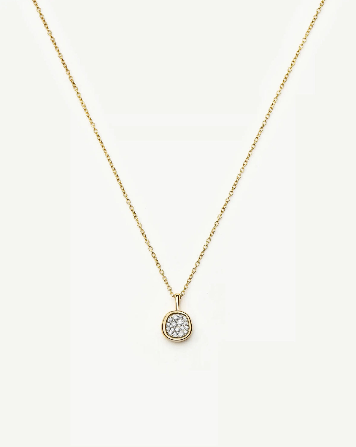 Molten Soft Square Pavé Pendant Necklace | 18ct Gold Plated/Cubic Zirconia Necklaces Missoma 