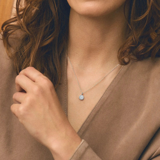 Molten Soft Square Pavé Pendant Necklace | Silver Plated/Cubic Zirconia Necklaces Missoma 
