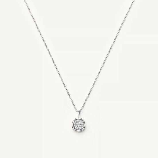 Molten Soft Square Pavé Pendant Necklace | Silver Plated/Cubic Zirconia Necklaces Missoma 