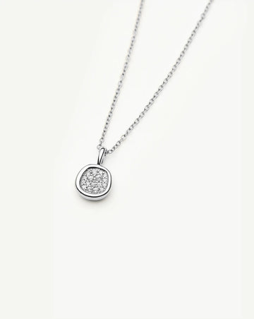 Molten Soft Square Pavé Pendant Necklace | Silver Plated/Cubic Zirconia Necklaces Missoma 