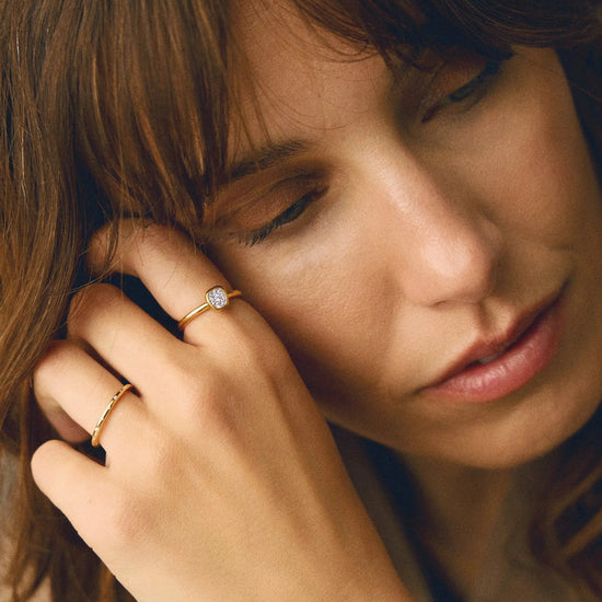 Molten Soft Square Pavé Ring | 18ct Gold Plated/Cubic Zirconia Rings Missoma 