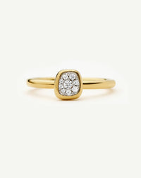 Molten Soft Square Pavé Ring | 18ct Gold Plated/Cubic Zirconia Rings Missoma 