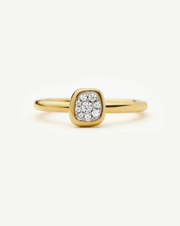 Molten Soft Square Pavé Ring | 18ct Gold Plated/Cubic Zirconia Rings Missoma 