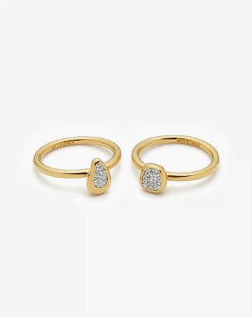 Molten Soft Square Pavé Ring | 18ct Gold Plated/Cubic Zirconia Rings Missoma 