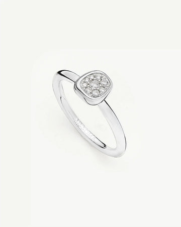 Molten Soft Square Pavé Ring | Silver Plated/Cubic Zirconia Rings Missoma 