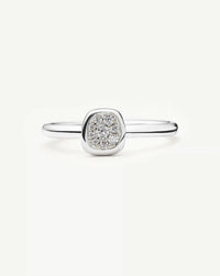 Molten Soft Square Pavé Ring | Silver Plated/Cubic Zirconia Rings Missoma 