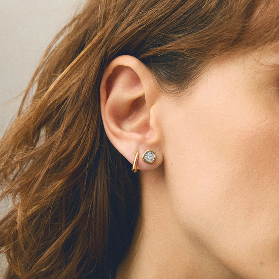 Molten Soft Square Pavé Stud Earrings | 18ct Gold Plated/Cubic Zirconia Earrings Missoma 