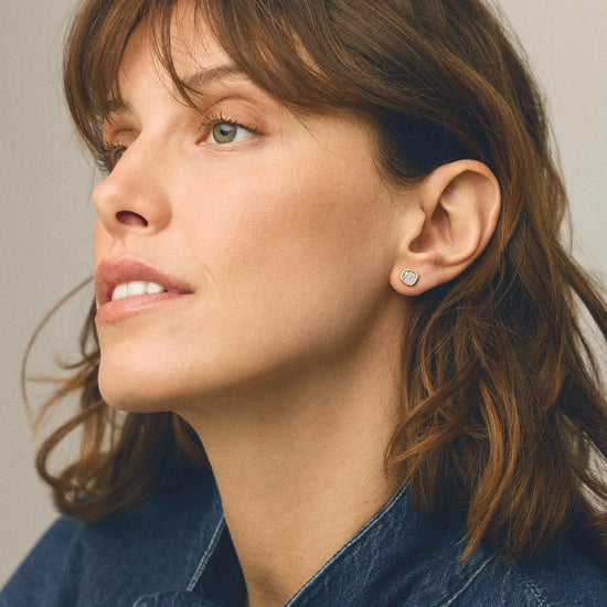 Molten Soft Square Pavé Stud Earrings | 18ct Gold Plated/Cubic Zirconia Earrings Missoma 