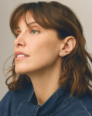Molten Soft Square Pavé Stud Earrings | 18ct Gold Plated/Cubic Zirconia Earrings Missoma 