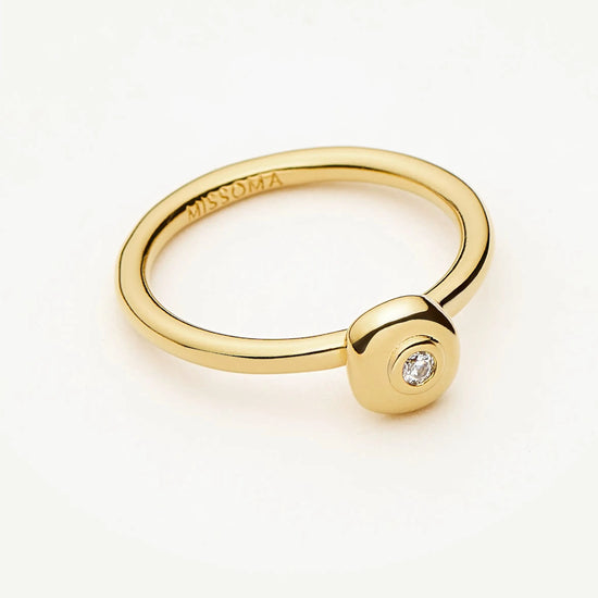 Molten Soft Square Ring | 18ct Gold Plated/Cubic Zirconia Rings Missoma 