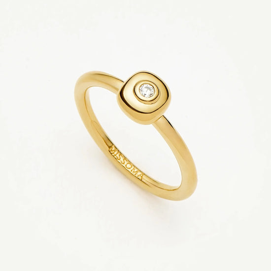Molten Soft Square Ring | 18ct Gold Plated/Cubic Zirconia Rings Missoma 