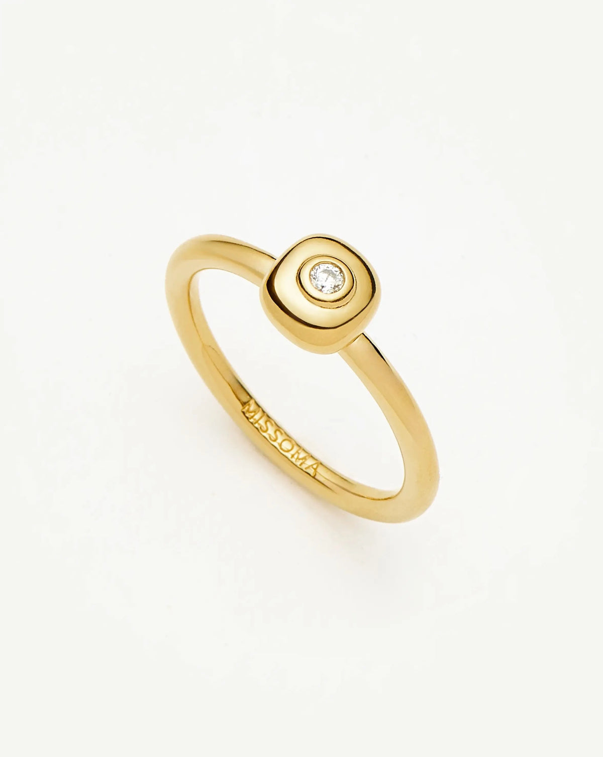 Molten Soft Square Ring | 18ct Gold Plated/Cubic Zirconia Rings Missoma 