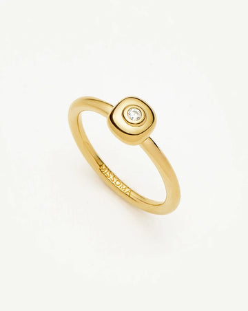 Molten Soft Square Ring | 18ct Gold Plated/Cubic Zirconia Rings Missoma 