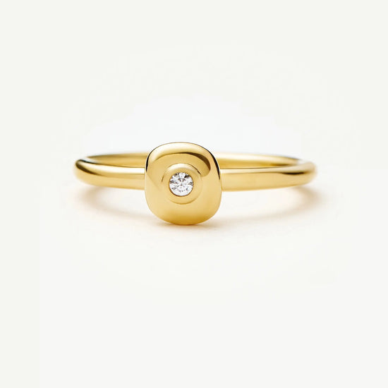 Molten Soft Square Ring | 18ct Gold Plated/Cubic Zirconia Rings Missoma 