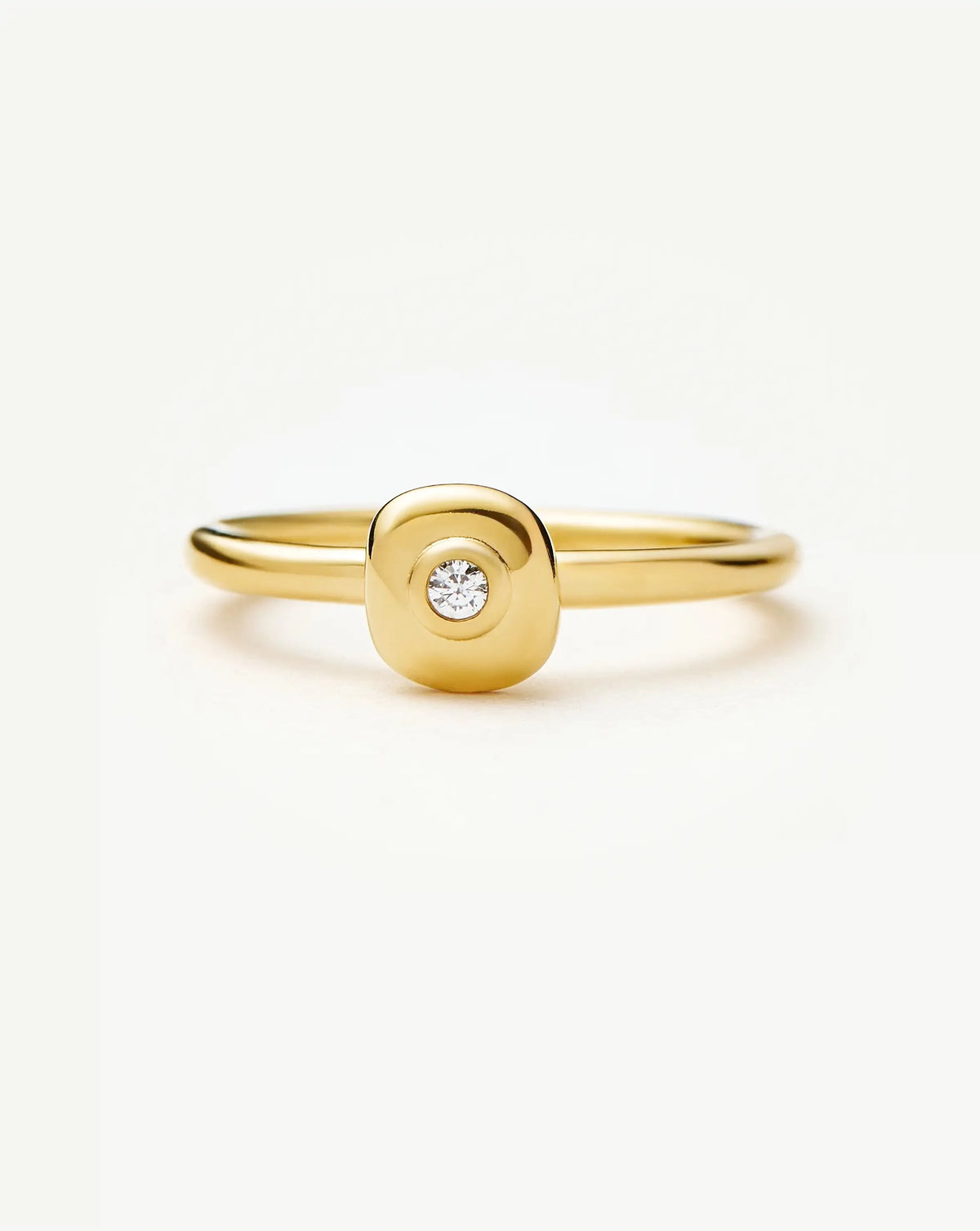 Molten Soft Square Ring | 18ct Gold Plated/Cubic Zirconia Rings Missoma 