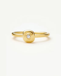 Molten Soft Square Ring | 18ct Gold Plated/Cubic Zirconia Rings Missoma 