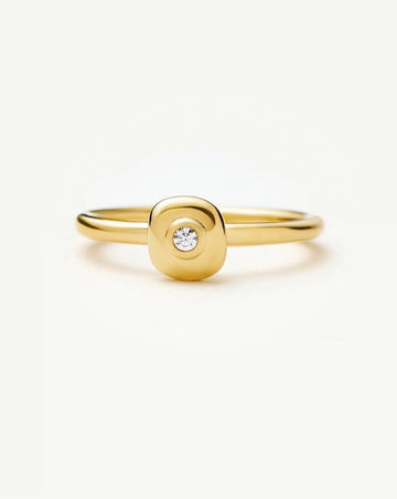 Molten Soft Square Ring | 18ct Gold Plated/Cubic Zirconia Rings Missoma 