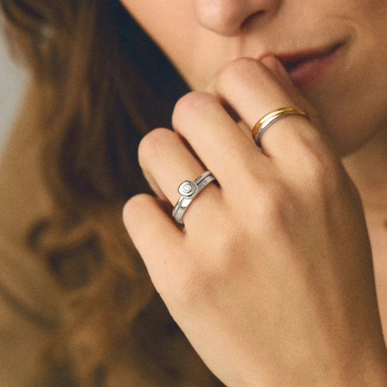 Molten Soft Square Ring | Silver Plated/Cubic Zirconia Rings Missoma 