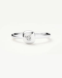 Molten Soft Square Ring | Silver Plated/Cubic Zirconia Rings Missoma 
