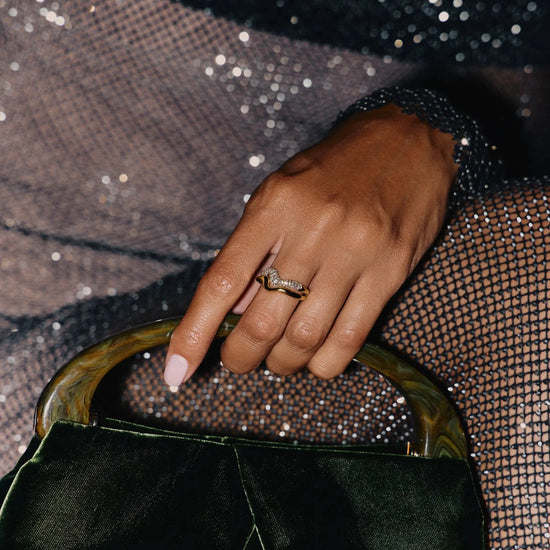 Molten Stacking Ring Set | 18ct Gold Vermeil/Cubic Zirconia Rings Missoma 