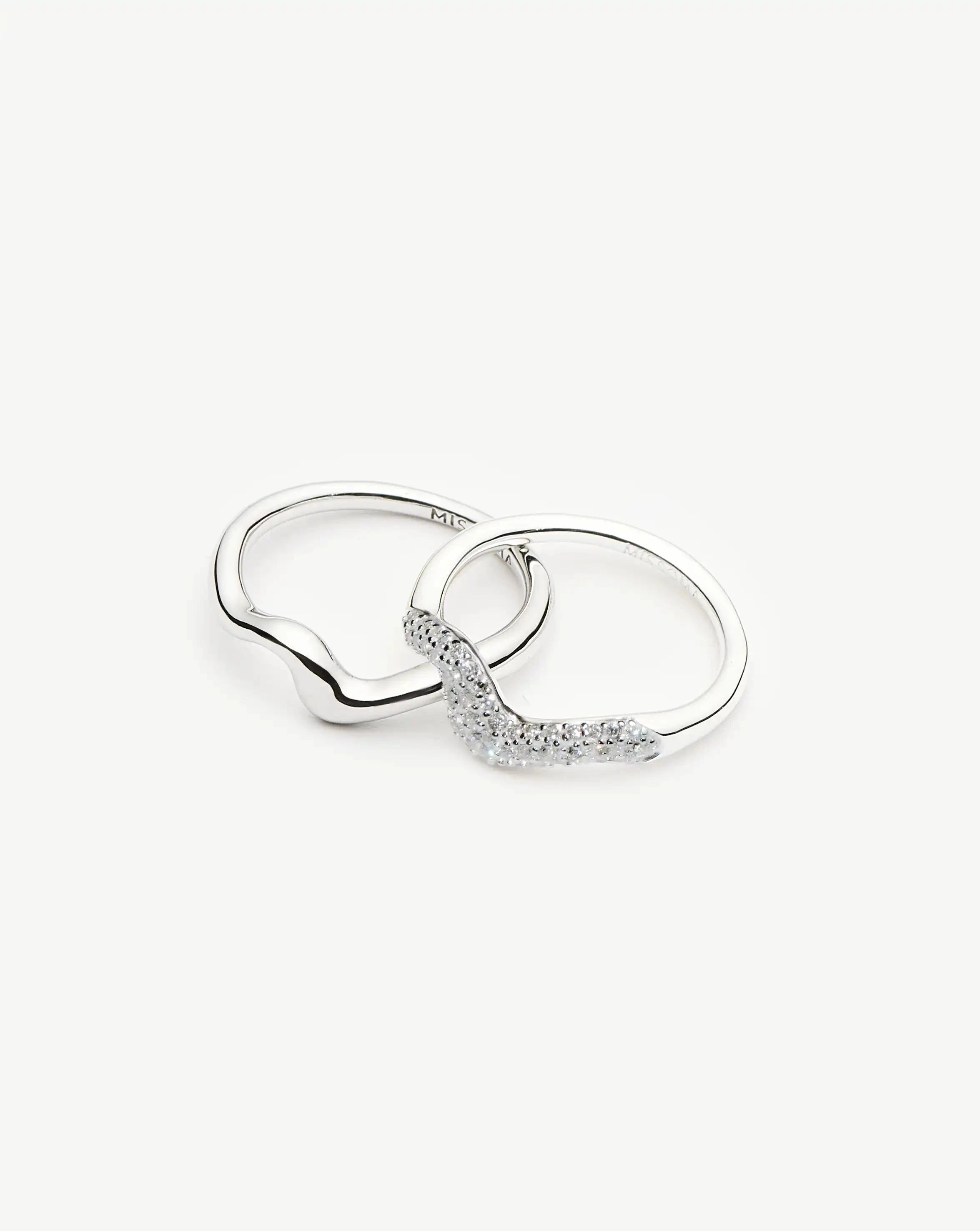 Molten Stacking Ring Set | Sterling Silver Layering Sets Missoma 