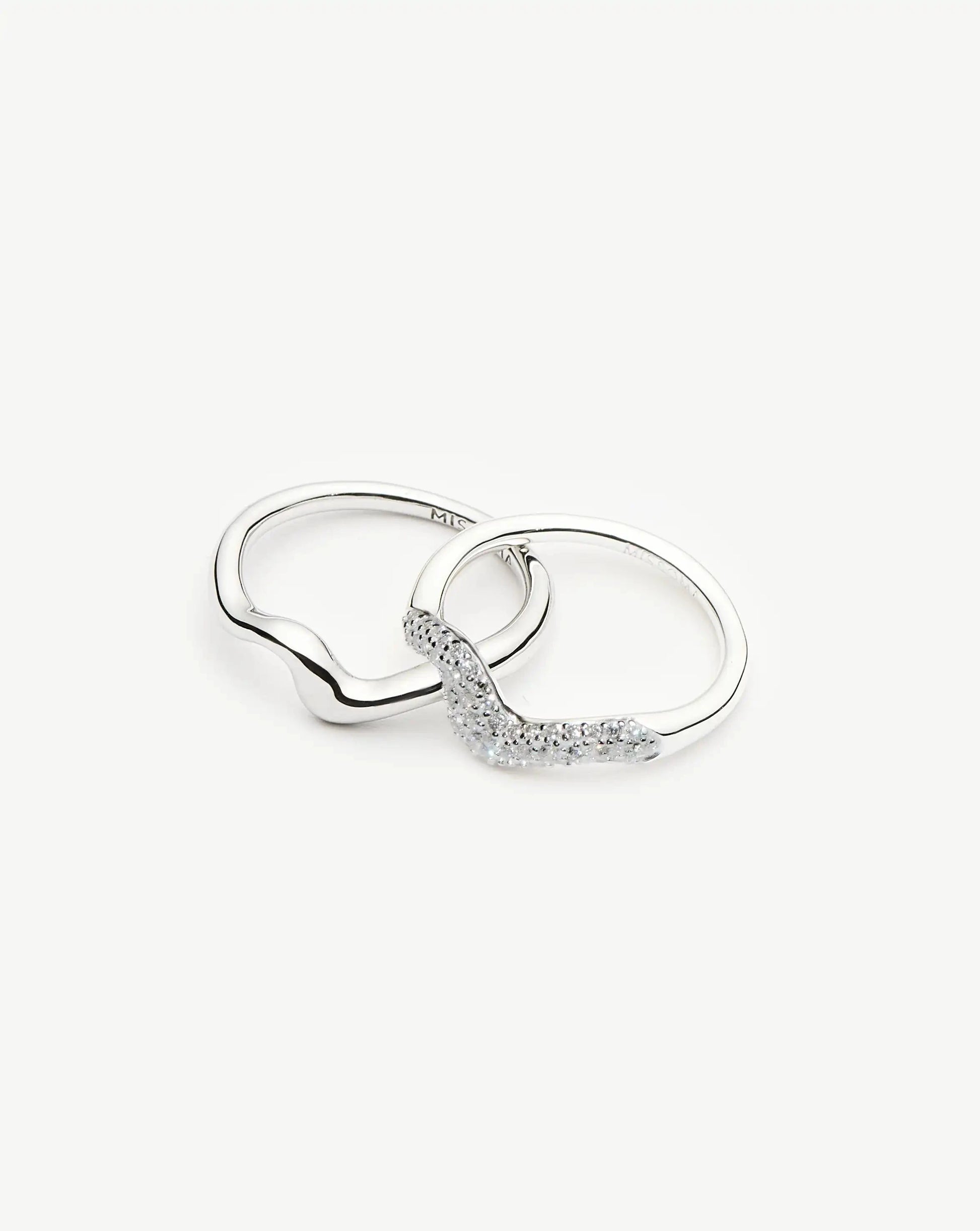 Molten Stacking Ring Set | Sterling Silver Layering Sets Missoma 
