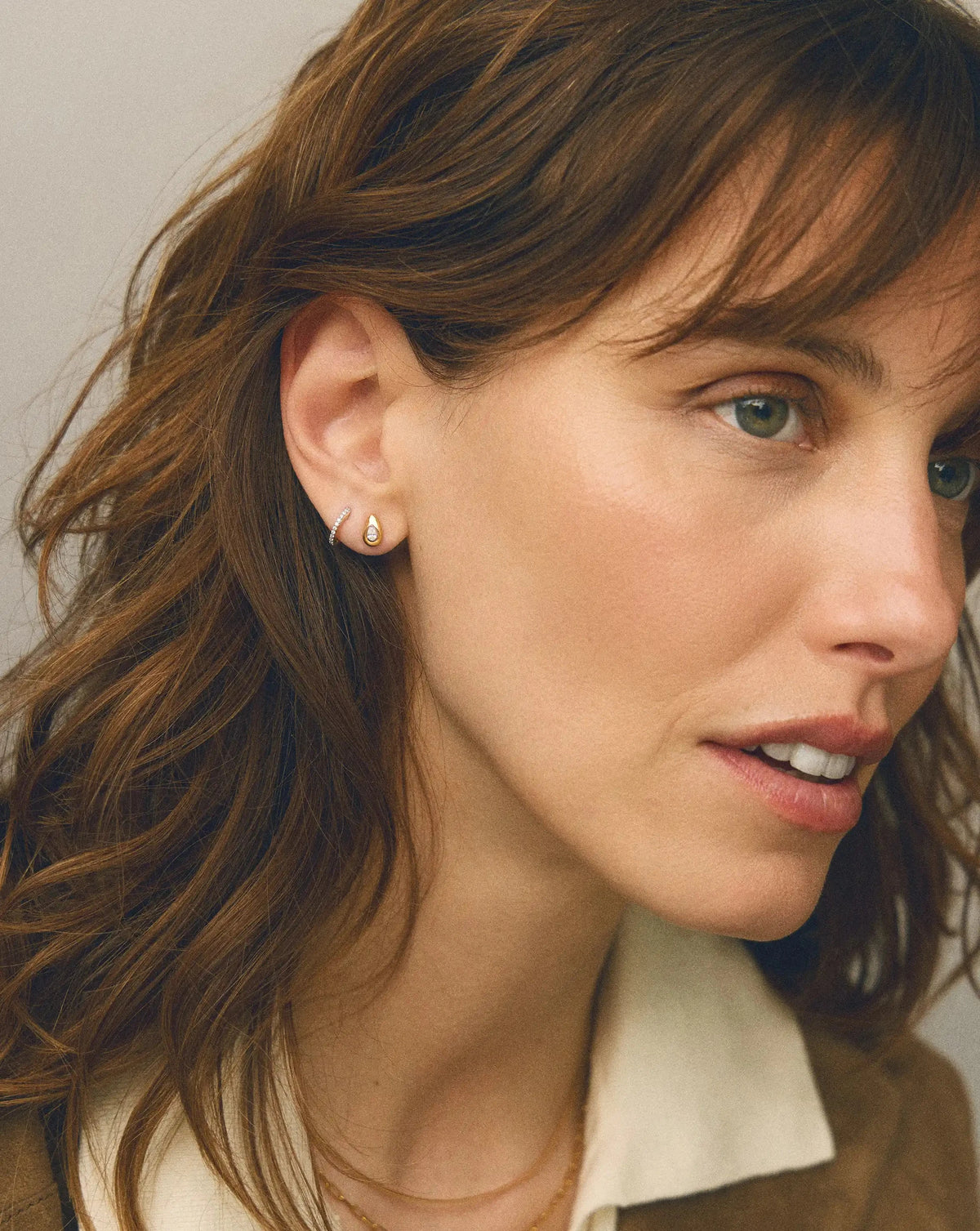 Molten Teardrop Diamond Stud Earrings | 18ct Gold Vermeil/Lab grown Diamond Earrings Missoma 