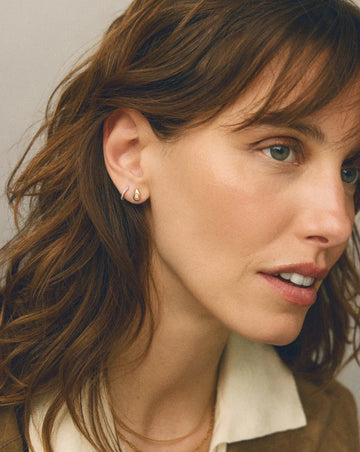 Molten Teardrop Diamond Stud Earrings | 18ct Gold Vermeil/Lab grown Diamond Earrings Missoma 