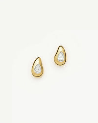 Molten Teardrop Diamond Stud Earrings | 18ct Gold Vermeil/Lab grown Diamond Earrings Missoma 