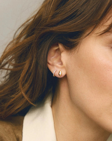 Molten Teardrop Diamond Stud Earrings | 18ct Gold Vermeil/Lab grown Diamond Earrings Missoma 