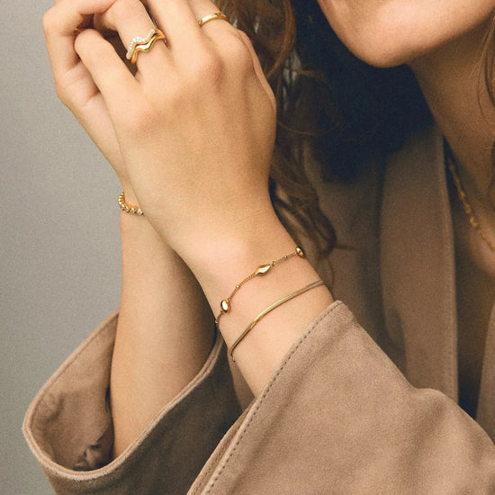 Molten Teardrop Multi Charm Bracelet | 18ct Gold Plated Bracelets Missoma 