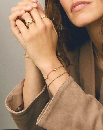 Molten Teardrop Multi Charm Bracelet | 18ct Gold Plated Bracelets Missoma 