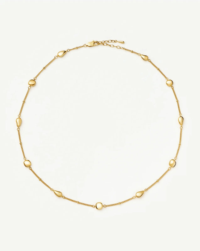 Molten Teardrop Multi Charm Necklace | 18ct Gold Plated