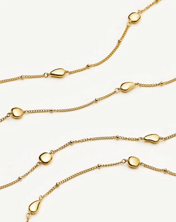 Molten Teardrop Multi Charm Wraparound Necklace | 18ct Gold Plated Necklaces Missoma 