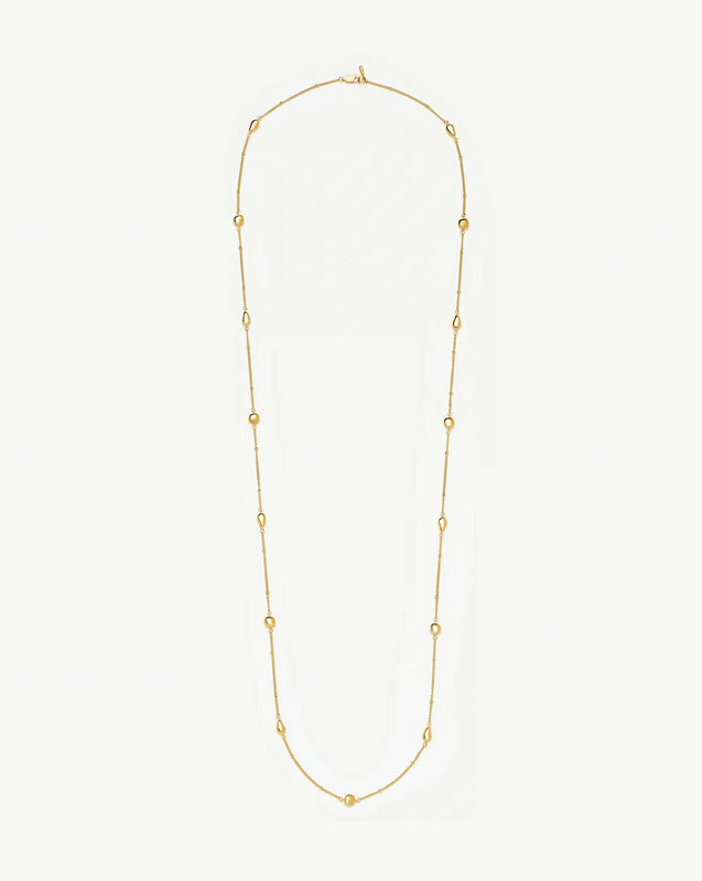 Molten Teardrop Multi Charm Wraparound Necklace | 18ct Gold Plated