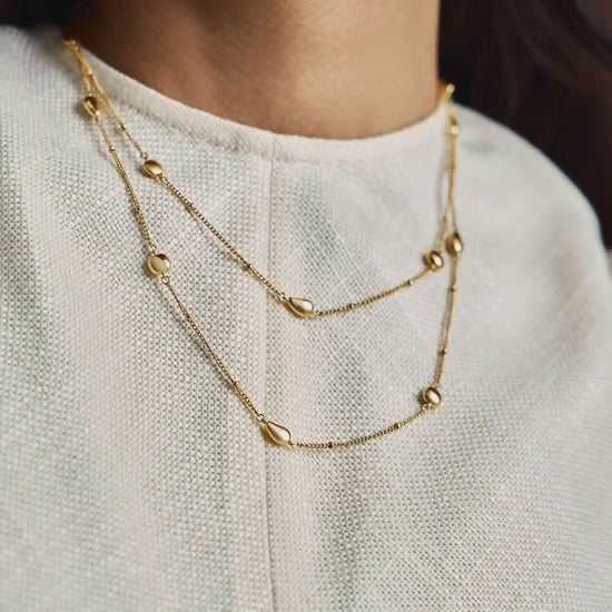 Molten Teardrop Multi Charm Wraparound Necklace | 18ct Gold Plated Necklaces Missoma 