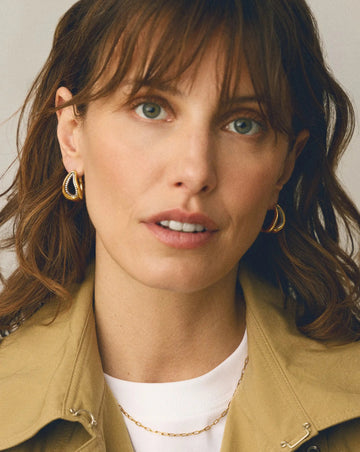 Molten Teardrop Pavé Hoop Earrings | 18ct Gold Plated/Cubic Zirconia Earrings Missoma 