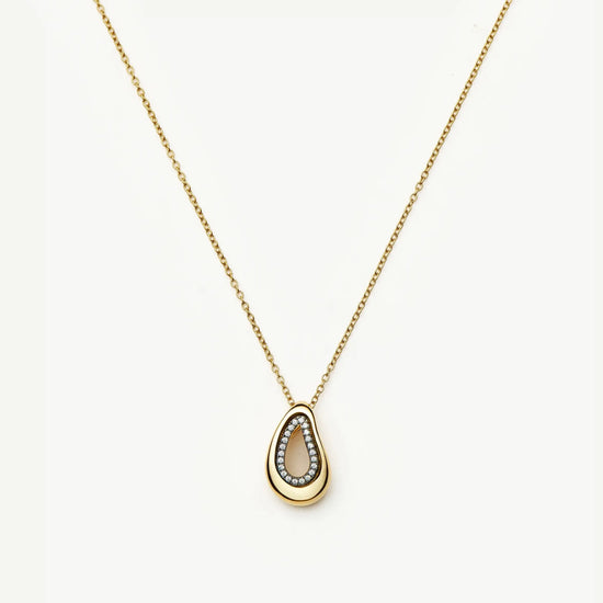 Molten Teardrop Pavé Pendant Necklace | 18ct Gold Plated/Cubic Zirconia Necklaces Missoma 