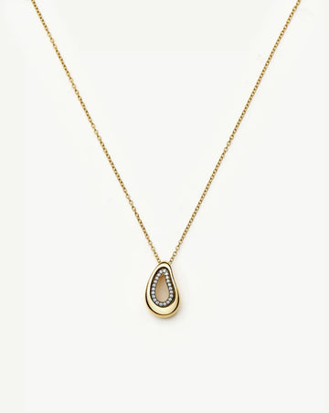 Molten Teardrop Pavé Pendant Necklace | 18ct Gold Plated/Cubic Zirconia Necklaces Missoma 